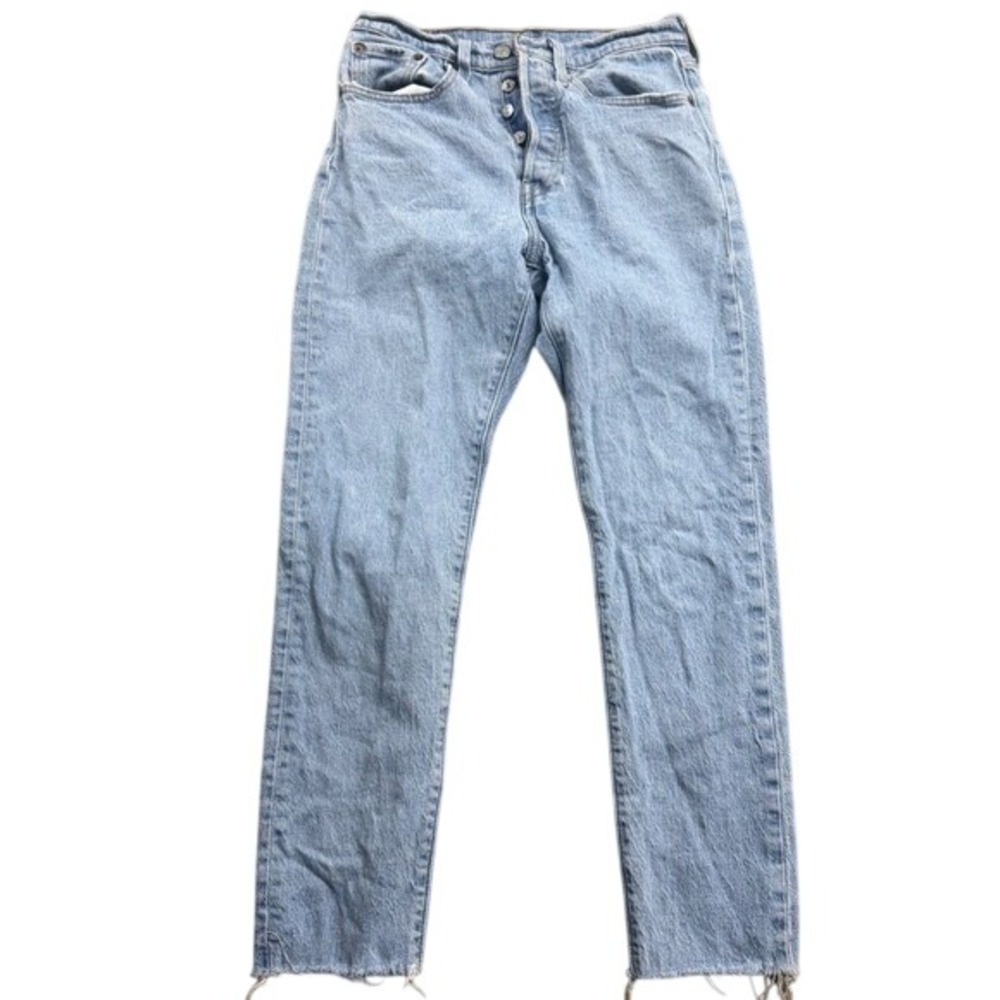 Levi's Women's 501 Light Blue Denim Button- Fly Jeans S/26 Retro Y2k VTG Western